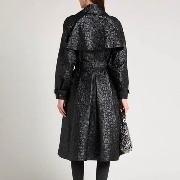 New Authentic Versace Croc-Textured Lacquered A-Line Trench 🧥 Coats - Picture 10 of 16